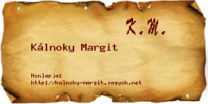 Kálnoky Margit névjegykártya