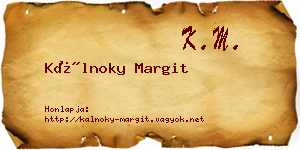 Kálnoky Margit névjegykártya